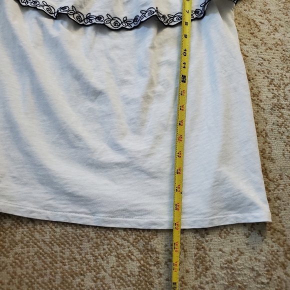 J. CREW On/Off Shoulder Embroidered Peasant Top M - Picture 9 of 10